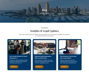 San Diego Law Firm blog page listing legal update articles
