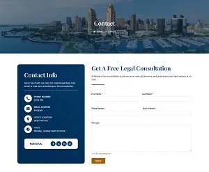 San Diego Law Firm contact page with a free consultation form