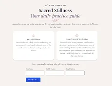 Sign-up form for the free Sacred Stillness meditation and daily practice guide
