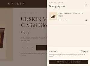 URSKIN shopping cart with the Vitamin C Mini Glow Kit