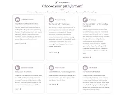 Programmes section titled Choose Your Path Forward with six programme cards